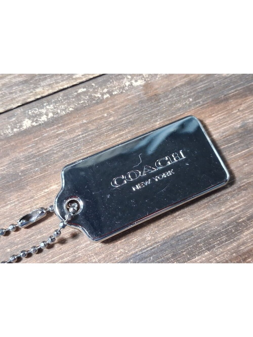 Weighted Coach Bag Hang Tag Silver Tone Metal New York